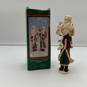Vintage Eluceo Christmas Holiday Pencil Santa Checking List Bells Gift Bag Holly